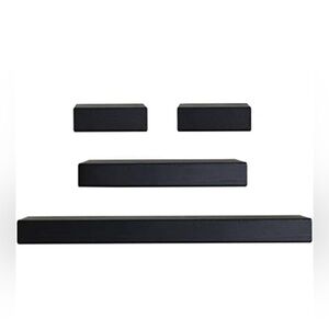 Melannco Floating Chunky Shelves Set of 4, Black, 4 Count